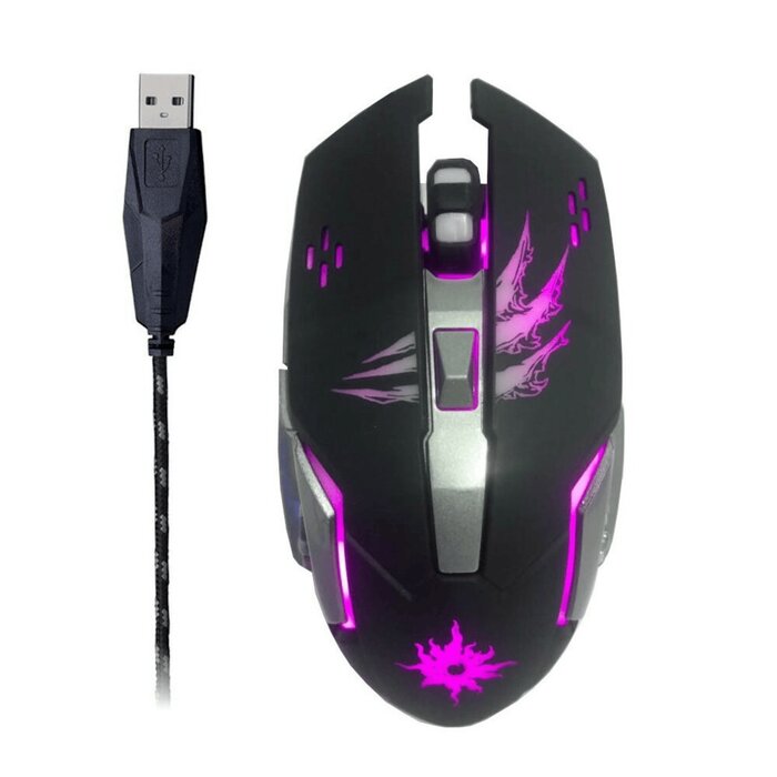 Mouse Gamer Com Led Que Troca De Cor X-8 Verde