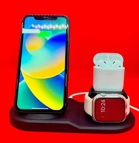 Carregador por Indução para iPhone/Apple Watch/Airpods